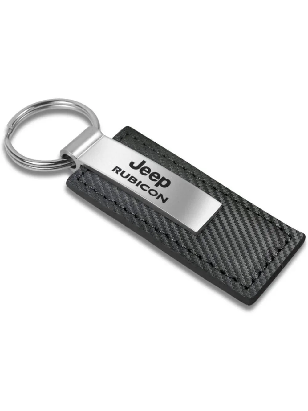 Stylish Black Carbon Fiber Texture Leather Keychain for Car Enthusiasts